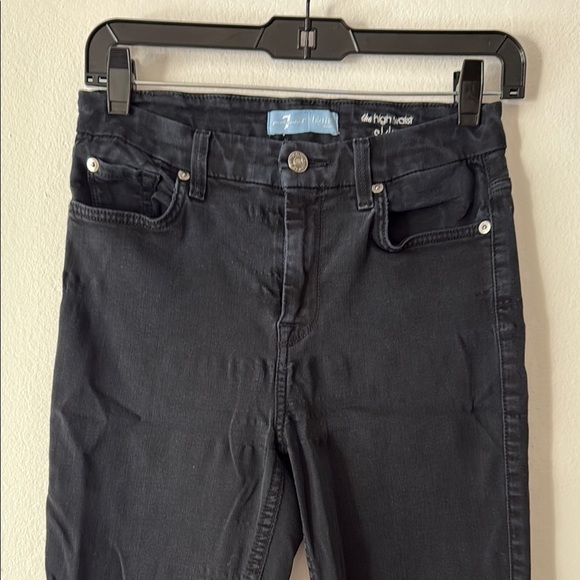 7 For All Mankind The High-Rise Skinny Black Jeans Size 28 - Picture 10 of 14